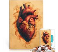 Puzzle 1000 pezzi per adolescenti Anatomia del cuore rosso vintage Gioco rompicapo Decorazione murale Regali unici per compleanno e Natale 38x26cm
