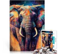 Puzzle 1000 pezzi per adolescenti Animale elefante colorato Riduzione dello stress interessante Migliorare l'amore tra le coppie 38x26cm