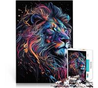 Puzzle 1000 pezzi per adolescenti Animali leone colorati Difficile da completare ma divertente e umoristico per la decorazione della casa 38x26cm