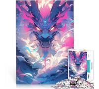 Puzzle 1000 pezzi per adolescenti Anime colorato di drago al neon Allena il tuo cervello e le tue mani Adatto per la decorazione del desktop 38x26cm