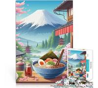 Puzzle 1000 pezzi per adolescenti Anime Ramen con il Monte Fuji Riduzione dello stress interessante Gioco educativo per compleanno e Natale 38x52cm