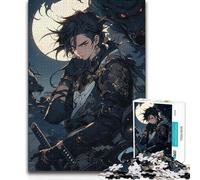 Puzzle 1000 pezzi per adolescenti Anime Samurai con draghi Decorazione perfetta Gioco per famiglie dai 14 anni in su 50x75cm