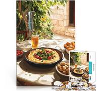 Puzzle 1000 pezzi per adolescenti Apparecchiatura da tavola mediterranea Analisi e logica Ogni pezzo è unico - Gioco divertente e stimolante per tutta la famiglia 52x38cm
