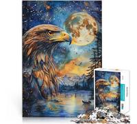 Puzzle 1000 pezzi per adolescenti Aquila dipinta a colori Giocattoli per l'intrattenimento in famiglia Regalo di compleanno, regali, arte murale 52x38cm