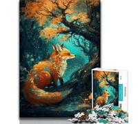 Puzzle 1000 pezzi per adolescenti Art Fox Under The Tree Jigsaw giochi educativi decorazione per la casa regalo di compleanno regali arte murale 26x38cm