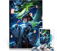 Puzzle 1000 pezzi per adolescenti Arte anime di Dragon & Girl giocattoli educativi per l'apprendimento Lista dei desideri con Babbo Natale 52x38cm