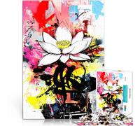 Puzzle 1000 pezzi per adolescenti Arte astratta del fiore di loto Divertimento in famiglia Migliorare l'amore tra le coppie 52x38cm