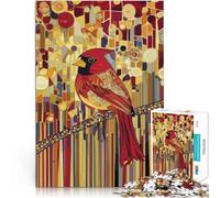 Puzzle 1000 pezzi per adolescenti Arte astratta dell'uccello cardinale Sfida difficile Ogni pezzo è unico - Gioco divertente e stimolante per tutta la famiglia 52x38cm