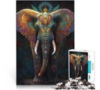 Puzzle 1000 pezzi per adolescenti arte del re elefante Difficile da completare ma divertente e umoristico gioco di sfida unico 52x38cm