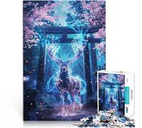 Puzzle 1000 pezzi per adolescenti Arte del Santuario dei Cervi Sacri Difficile Duro Decorazione murale Regali unici per compleanno e Natale 52x38cm