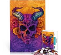 Puzzle 1000 pezzi per adolescenti Arte del teschio colorato Gioco intellettuale giocattolo perché è ideale come regalo per tutta la famiglia 75x50cm