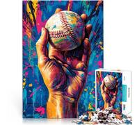 Puzzle 1000 pezzi per adolescenti Arte della mano da baseball Vacanza a casa: uccidere il tempo Adatto per la decorazione del desktop 38x26cm