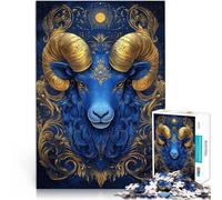 Puzzle 1000 pezzi per adolescenti arte della testa di pecora Giocattolo educativo antistress offerte come regali per tutta la famiglia 38x26cm
