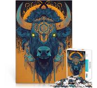 Puzzle 1000 pezzi per adolescenti arte della testa di toro Giocattoli per l'intrattenimento in famiglia Decorazioni e regali unici per la casa 52x38cm