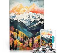 Puzzle 1000 pezzi per adolescenti Arte delle montagne Giocattolo educativo per l'apprendimento con pezzi completamente interconnessi di forma casuale 26x38cm