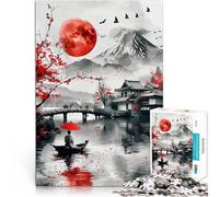 Puzzle 1000 pezzi per adolescenti Arte dell'inchiostro lavato del monte Fuji Gioco educativo per famiglie Migliorare la memoria 75x50cm