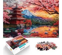 Puzzle 1000 pezzi per adolescenti Arte giapponese dei fiori di ciliegio Gioco di famiglia per e Lista dei desideri con Babbo Natale 75x50cm