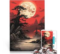 Puzzle 1000 pezzi per adolescenti Arte giapponese rosso-nera Giocattolo educativo per l'apprendimento perché è ideale come regalo per tutta la famiglia 38x26cm