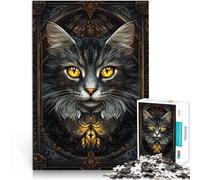 Puzzle 1000 pezzi per adolescenti Arte Kintsugi del gatto nero Giochi educativi Decorazione della casa Lista dei desideri con Babbo Natale 75x50cm