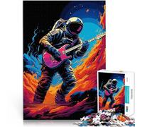 Puzzle 1000 pezzi per adolescenti Astronauta che suona la chitarra Assemblaggio del modello Adatto per la decorazione del desktop 38x26cm
