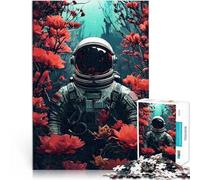 Puzzle 1000 pezzi per adolescenti Astronauta in fiore Difficile da completare ma divertente e umoristico offerte come regali per tutta la famiglia 38x26cm