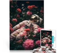 Puzzle 1000 pezzi per adolescenti Astronauta nel campo di fiori Giocattoli da gioco per regalo di famiglia Regali di compleanno 38x26cm