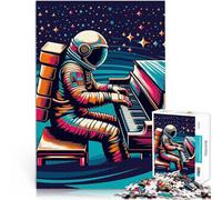 Puzzle 1000 pezzi per adolescenti astronauta suona il pianoforte wpap Gioco a quiz Ogni pezzo è unico - Gioco divertente e stimolante per tutta la famiglia 38x26cm