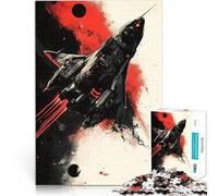 Puzzle 1000 pezzi per adolescenti Astronave nella Nebulosa Rossa Giocattolo educativo antistress Lista dei desideri con Babbo Natale 50x70cm