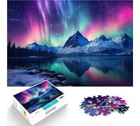Puzzle 1000 pezzi per adolescenti Aurora boreale Giocattolo educativo intellettuale decomprimente con poster abbinato e foglio di quiz 75x50cm