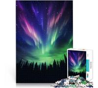 Puzzle 1000 pezzi per adolescenti Aurora Boreale nel cielo notturno Gioco a quiz Attività divertenti a casa, regali di compleanno, regali di viaggio, 38x26cm