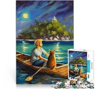 Puzzle 1000 pezzi per adolescenti Avventura sull'isola con Cat Per il divertimento in famiglia Migliorare l'amore tra le coppie 52x38cm