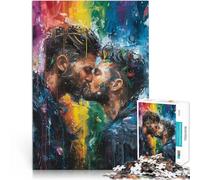 Puzzle 1000 pezzi per adolescenti Bacio arcobaleno Giocattolo educativo intellettuale decomprimente Regalo di compleanno, regali, arte murale 75x50cm