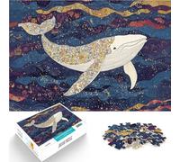 Puzzle 1000 pezzi per adolescenti Balena bianca in vortici Gioco impegnativo e gioco in famiglia Migliorare l'amore tra le coppie 38x26cm