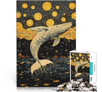 Puzzle 1000 pezzi per adolescenti Balena che salta tra le stelle Allena il tuo cervello e le tue mani perché è ideale come regalo per tutta la famiglia 52x38cm