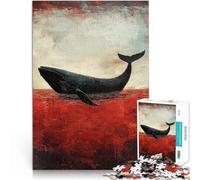 Puzzle 1000 pezzi per adolescenti Balena in acqua rossa per il giocattolo di sfida del gioco educativo Decorazione d'arte per la casa 50x70cm