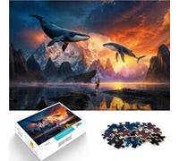 Puzzle 1000 pezzi per adolescenti Balena in volo Giocattoli educativi per l'apprendimento Giochi per famiglie Decorazione perfetta 75x50cm