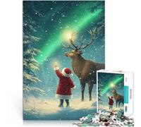 Puzzle 1000 pezzi per adolescenti Bambino e alce Giocattoli educativi per l'apprendimento Giochi per famiglie gioco di sfida unico 38x26cm