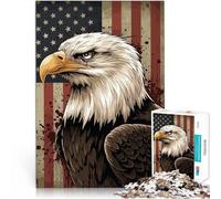 Puzzle 1000 pezzi per adolescenti Bandiera americana dell'aquila Gioco intellettuale giocattolo Migliorare l'amore tra le coppie 52x38cm