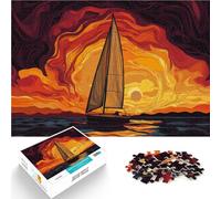 Puzzle 1000 pezzi per adolescenti Barca a vela al tramonto Per il divertimento in famiglia Decorazione murale Regali unici per compleanno e Natale 75x50cm