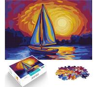 Puzzle 1000 pezzi per adolescenti Barca a vela prima della notte Gioco intellettuale giocattolo Migliorare l'amore tra le coppie 52x38cm