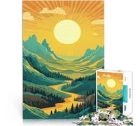 Puzzle 1000 pezzi per adolescenti Bella valle di montagna Riduzione dello stress interessante perché è ideale come regalo per tutta la famiglia 52x38cm