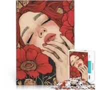 Puzzle 1000 pezzi per adolescenti Bellezza floreale rossa Gioco di famiglia antistress sfida difficile è ideale come regalo per tutta la famiglia 38x26cm