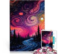 Puzzle 1000 pezzi per adolescenti Bellissima luce delle stelle di notte Giochi divertenti Ogni pezzo è unico - Gioco divertente e stimolante per tutta la famiglia 38x26cm