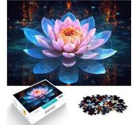 Puzzle 1000 pezzi per adolescenti Bellissimo fiore di loto Giocattolo educativo per l'apprendimento con poster abbinato e foglio di quiz 50x70cm