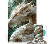 Puzzle 1000 pezzi per adolescenti Bestia Drago Bianco Fantasy Giocattolo educativo per l'apprendimento perché è ideale come regalo per tutta la famiglia 52x38cm