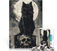 Puzzle 1000 pezzi per adolescenti Black Cats Skull Thrones Vacanza a casa: uccidere il tempo Migliorare l'amore tra le coppie 52x38cm