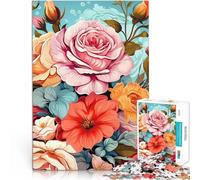 Puzzle 1000 pezzi per adolescenti Bouquet di rose vibranti - Arte floreale Gioco rompicapo perché è ideale come regalo per tutta la famiglia 38x26cm