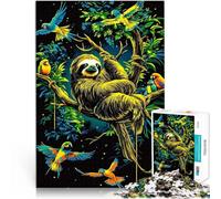 Puzzle 1000 pezzi per adolescenti Bradipo e pappagalli nella giungla Divertimento in famiglia Adatto per la decorazione del desktop 52x38cm