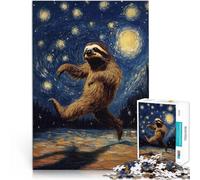 Puzzle 1000 pezzi per adolescenti Bradipo nella notte stellata Giocattoli per l'intrattenimento in famiglia Regali di Babbo Natale segreto 75x50cm