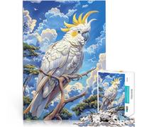 Puzzle 1000 pezzi per adolescenti Cacatua bianco sul ramo Vacanza a casa: uccidere il tempo Adatto per la decorazione del desktop 75x50cm